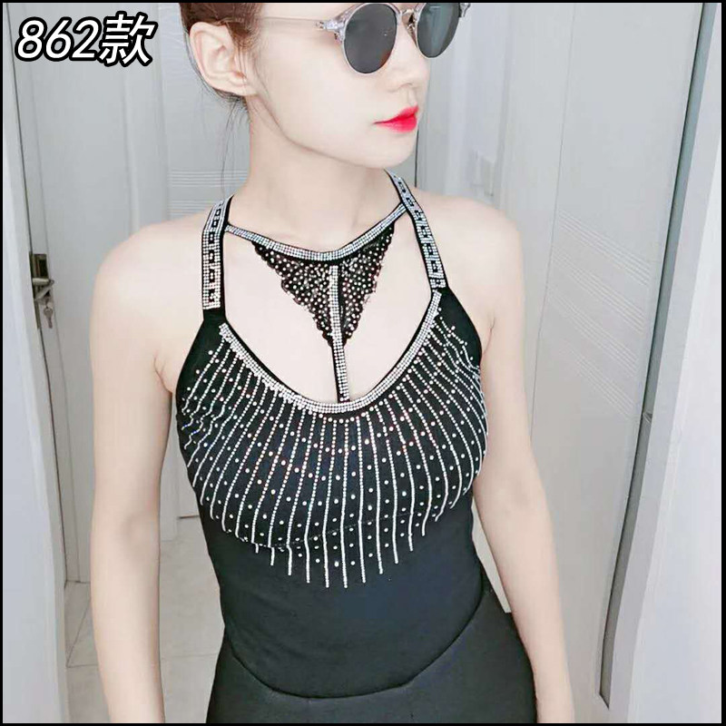 新品亮钻美胸背心带钻裹胸彩钻抹胸美背性感吊带打底防走光内衣