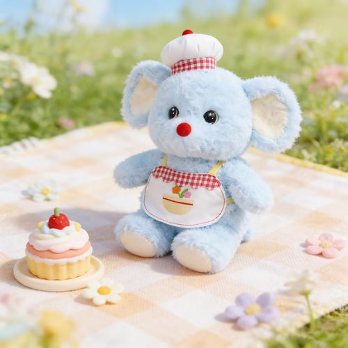 新款可爱小蓝鼠毛绒玩具