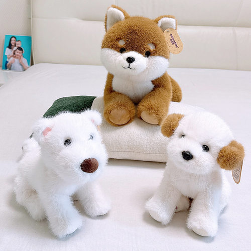 贝洋洋坐卧狗毛绒玩具秋田犬公仔