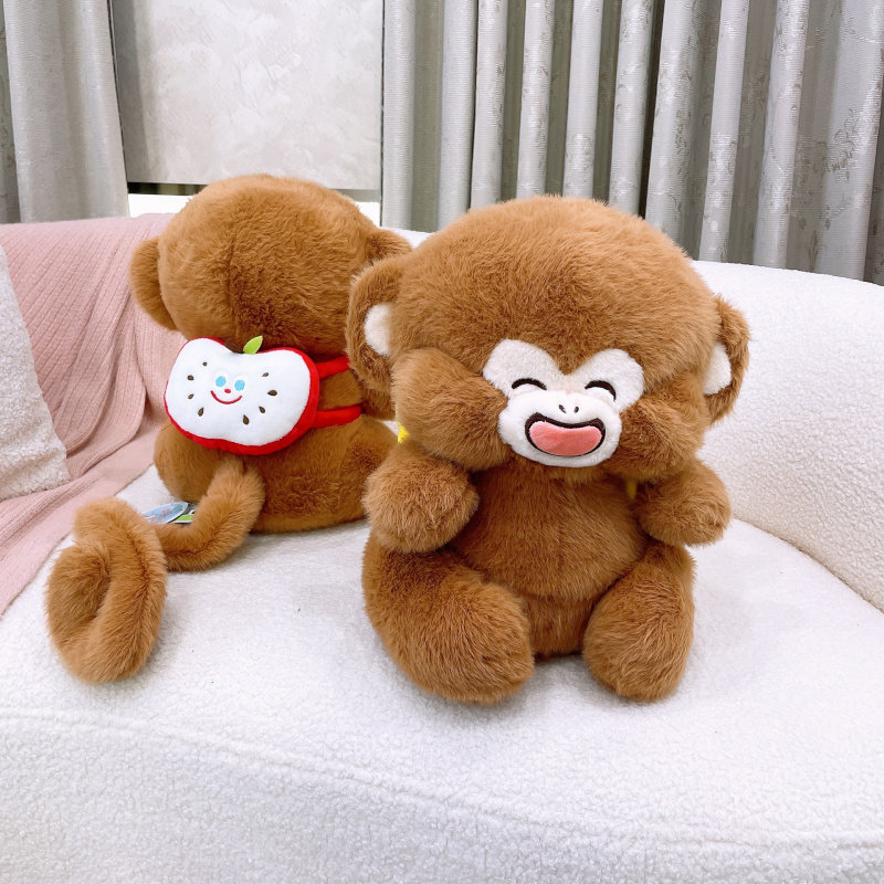 赛特嘟嘟正版趴姿吗喽猴子毛绒玩偶可爱大眼睛猴抱枕一件