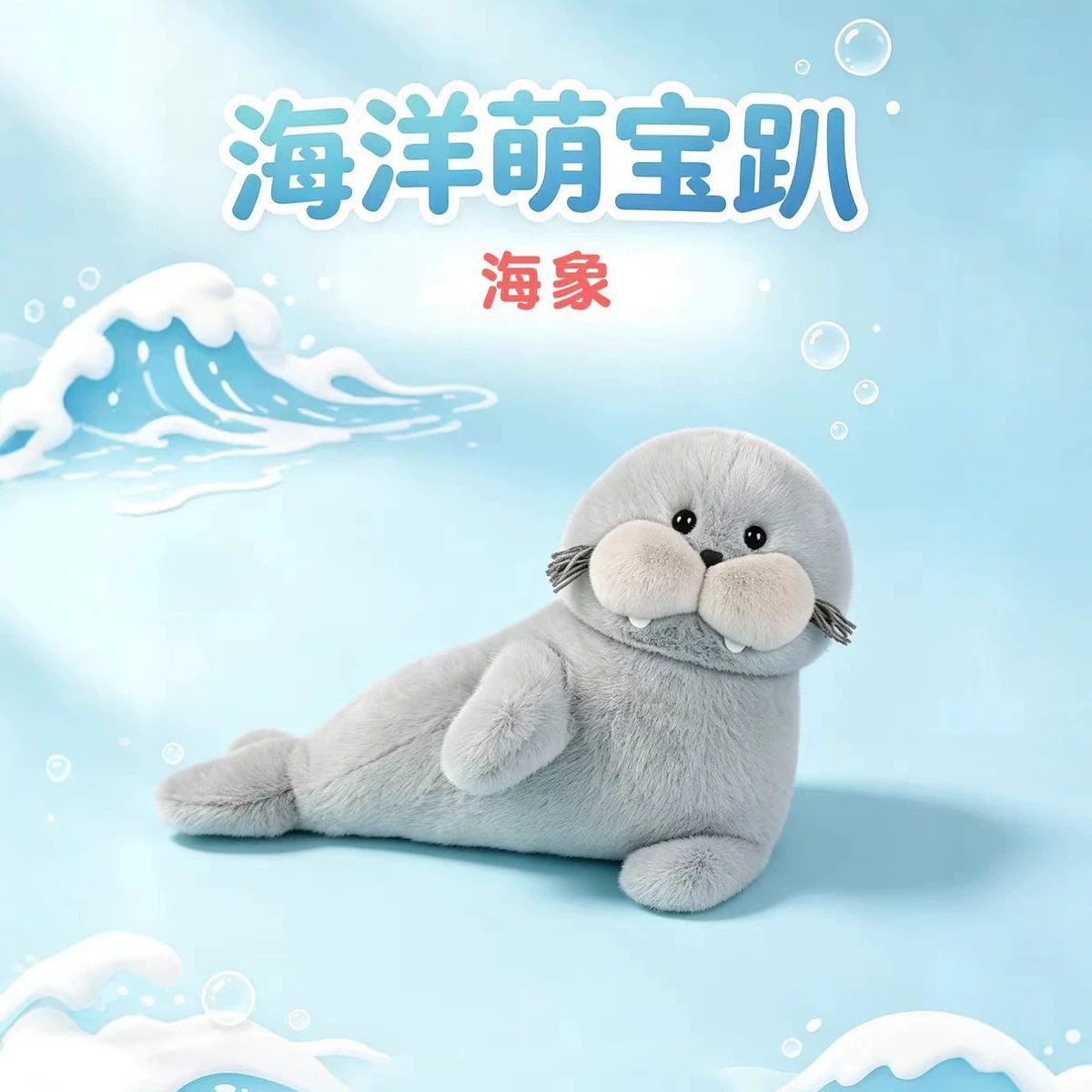 北极海洋萌宝海象海豹毛绒玩具