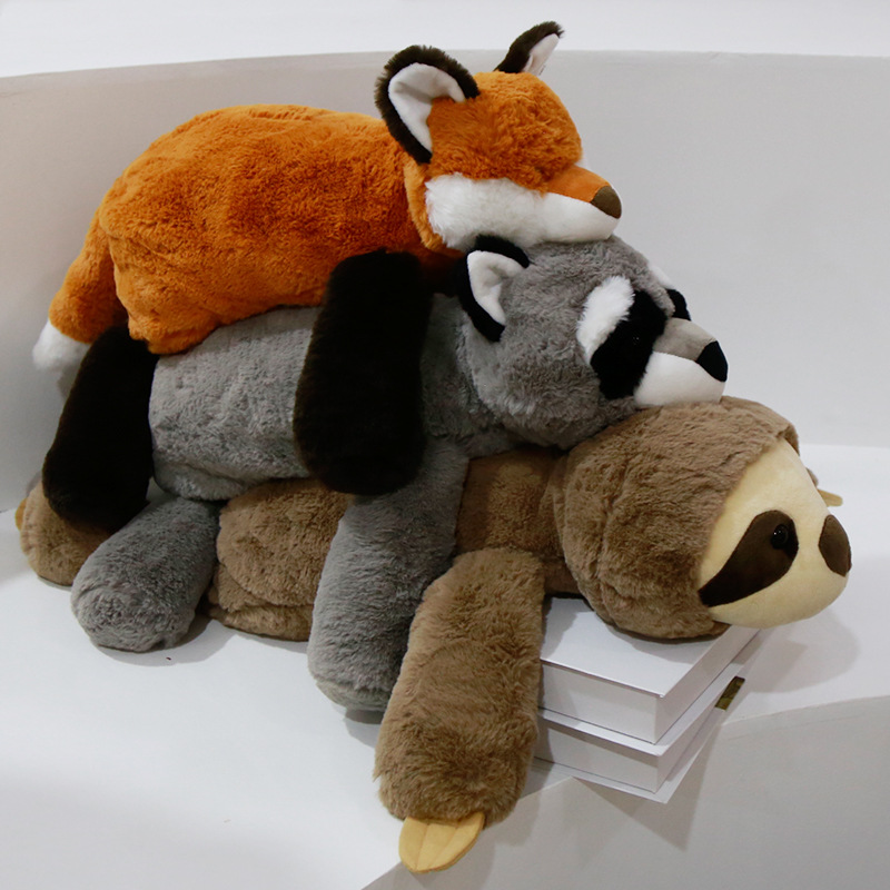 吾卢拉软体懒趴系列毛绒玩具树懒浣熊布娃娃玩偶睡觉抱枕礼物女