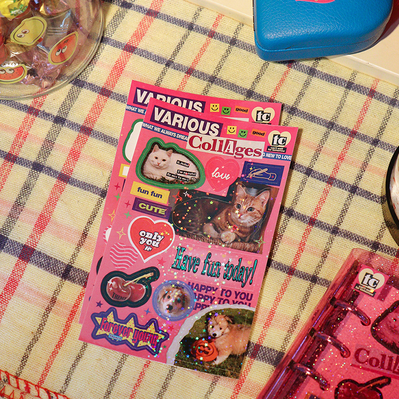 镭射贴纸手账拼贴素材装饰贴