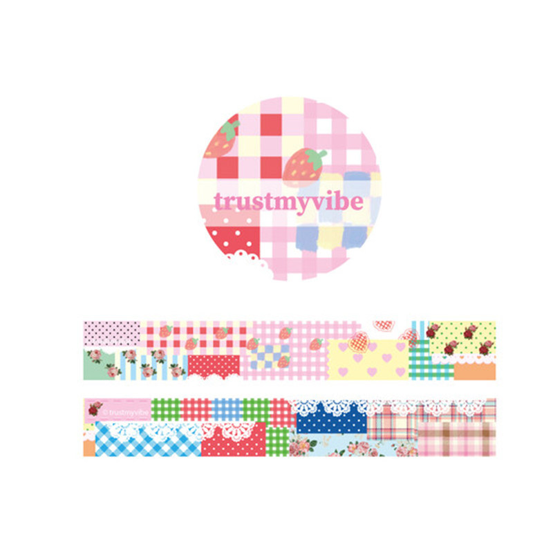 Trust My Vibe韩国代购 甜美格子美纹胶带手账本素材装饰贴ins风,文具电教/文化用品/商务用品,和纸胶带,淘宝优惠券,粉丝福利购,淘宝优惠卷