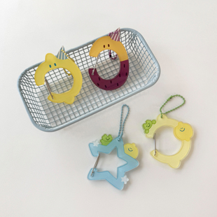 secondmorning韩国代购 柠檬亚克力挂件钥匙扣痛包挂件登山扣可爱