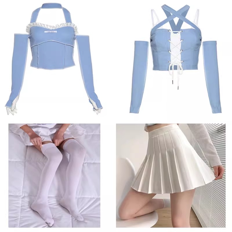 夜场ds演出服性感夜店女潮套装酒吧gogo舞台服装运动啦啦队百褶