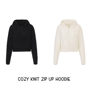 10月底 SKIMS风COZY KNIT ZIP UP HOODIE拉链针织卫衣