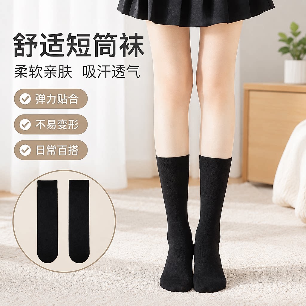 女薄款透气吸汗运动休闲百搭袜