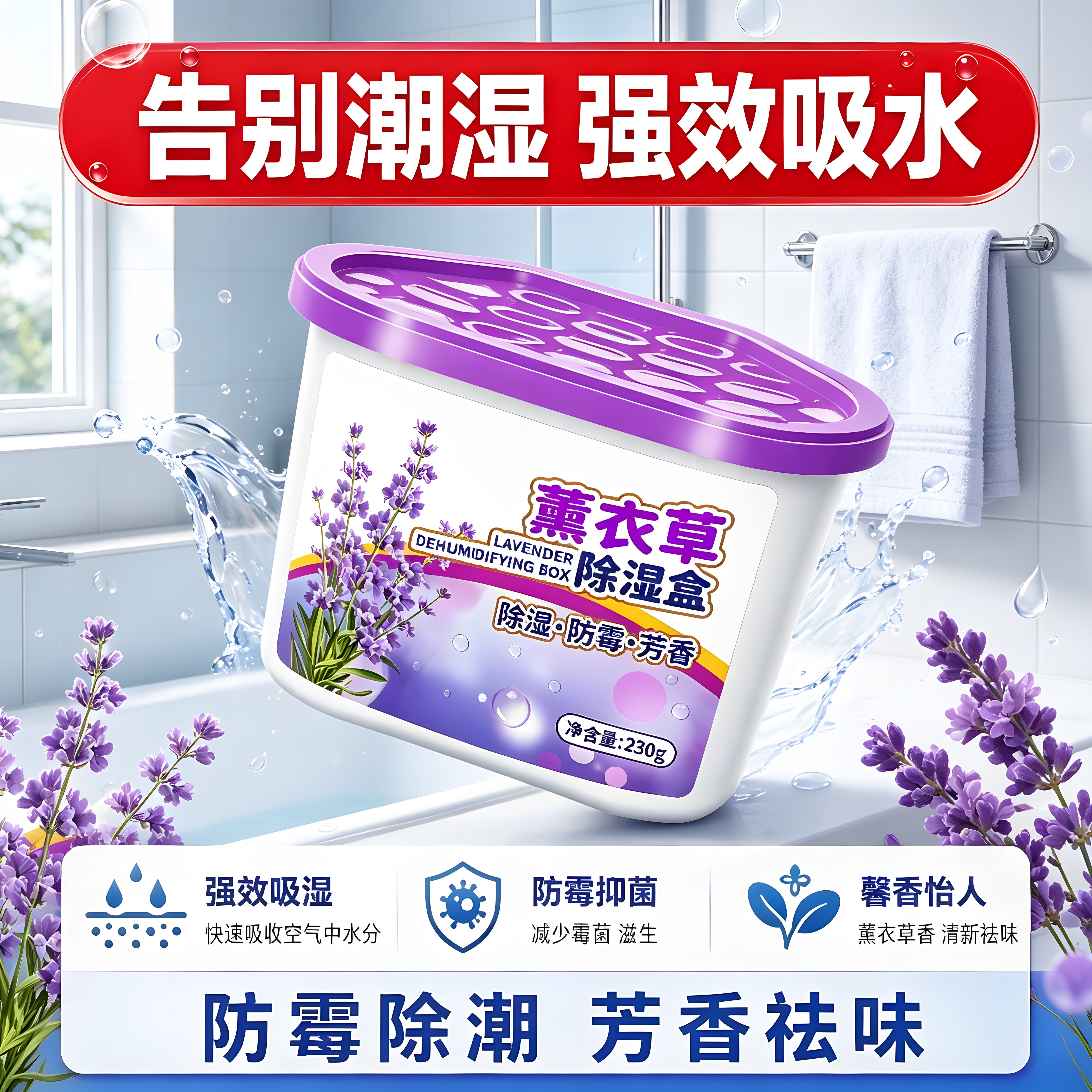 薰衣草衣柜回南天除湿盒