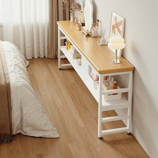 卧室牀尾极窄置物架化妆台小型多层收纳层架书架桌面落地窄边陈列