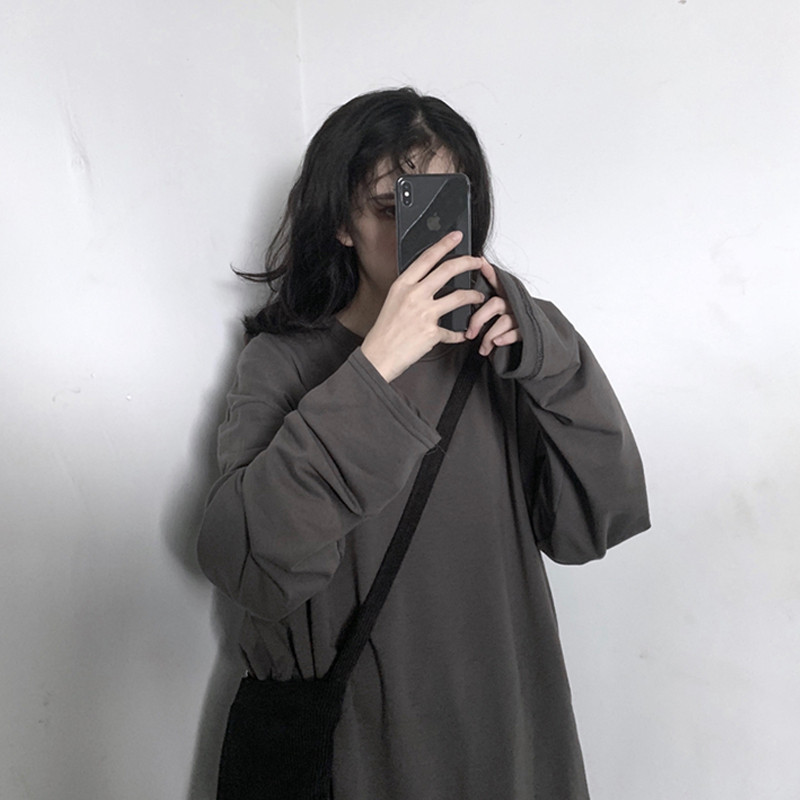 秋季新款内搭韩版宽松学生百搭纯色上衣春秋长袖打底衫T恤女ins潮|msdalam kategori Butik wanita / wanita, baju-T - dari Buy2taobao.com untuk memberikan perkhidmatan ejen Taobao profesional membeli