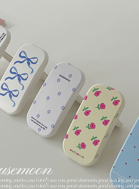 MUSEMOON自制｜韩国ins推拉支架花朵少女波点 可贴液态硅胶手机壳