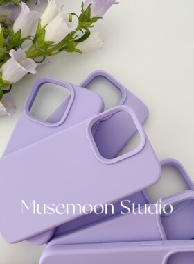 MUSEMOON 新色系/铃兰花紫色真液态硅胶手机壳iphone15/14promax苹果13/12适用11/xsmax淡雅紫纯色质感保护套