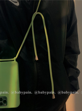 MUSEMOON小众高级感抹茶绿色适用iphone15/14promax苹果13手机壳斜挎背带挂绳硅胶防摔小红书同款12/11新7/8p