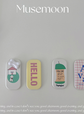 MUSEMOON 韩国原版poptok弹簧机械式手机壳推拉支架粘贴式ins同款