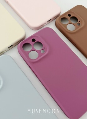 MUSEMOON炒鸡温柔海葡萄紫色液态硅胶适用iphone15/4promax全包苹果13/12手机壳ins黑加仑紫高质量软糯防摔壳