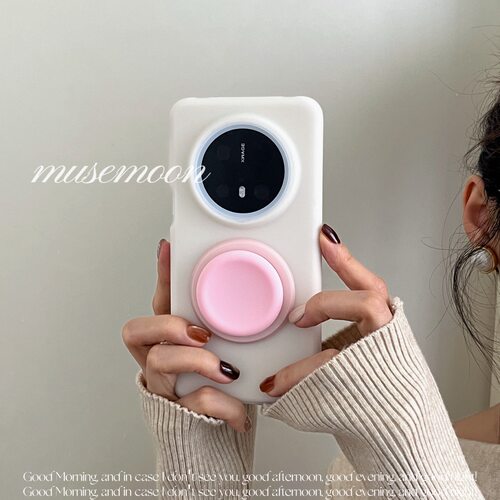 MUSEMOON｜奶冻粉桃  糯叽叽粉嫩嫩的粉桃支架软胶磁吸液态硅胶手机壳适用iPhone17proMax华为P80pro小米17