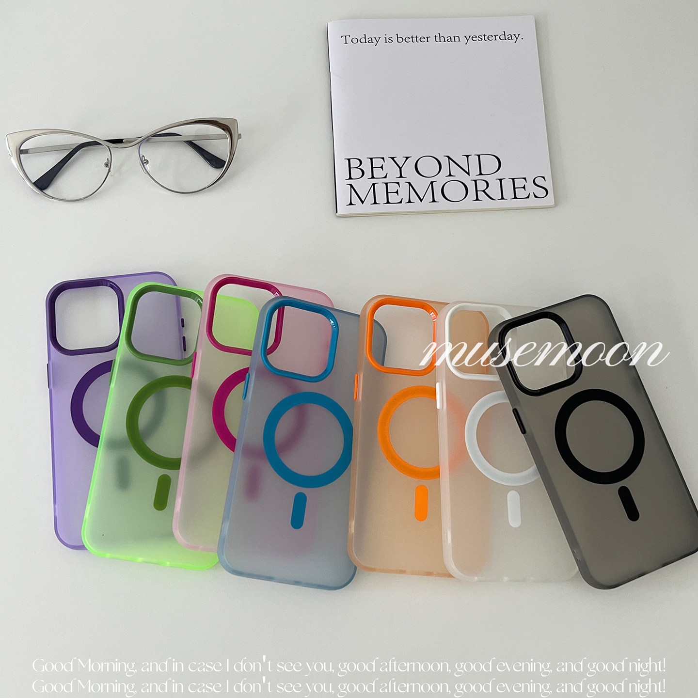 MUSEMOON|果汁苏打水 质感超好~缤纷彩色磨砂半透明磁吸手机壳适用iphone17promax华为mate80小米17小众情侣