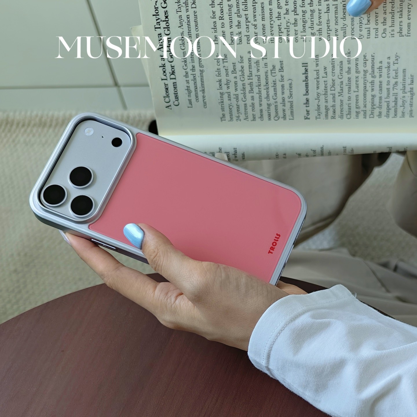 MUSEMOON|西柚碎冻玻璃 韩ins风Mist Hue系列西柚橙银边手机壳适用苹果17promax华为mate80/P90小米17promax