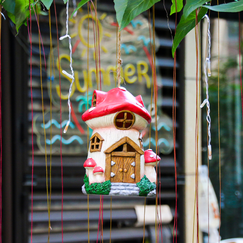 可爱蘑菇造型太阳能灯挂件装饰