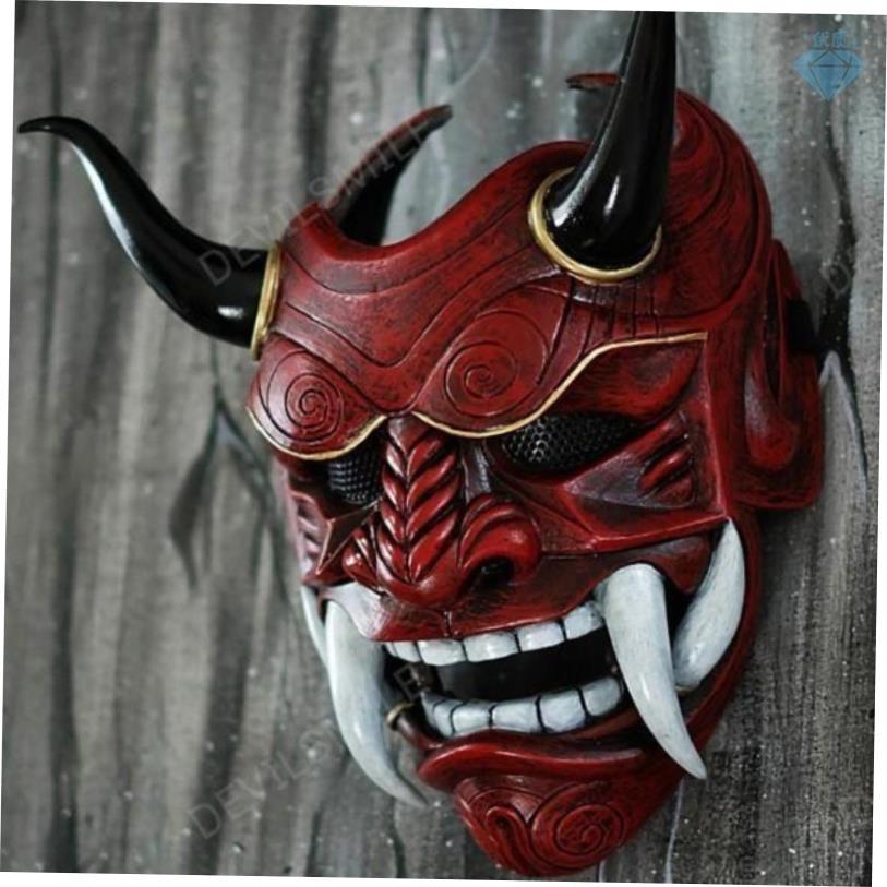 Halloween Masquerade Red Prajna Mask Cospiay Noh Japanese
