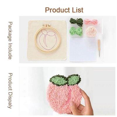 Cat Magic Needle For Embroidery Kit Punch Needle Coaster Set