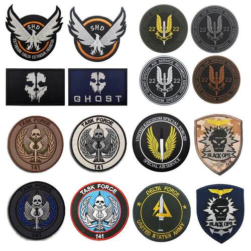 Call of Duty Patches on Clothes Ghost Mask Embroidered SHD B