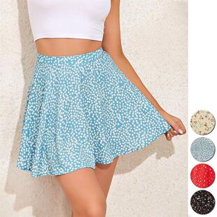 Floral skirt high waist umbrella skirt printed short skirt