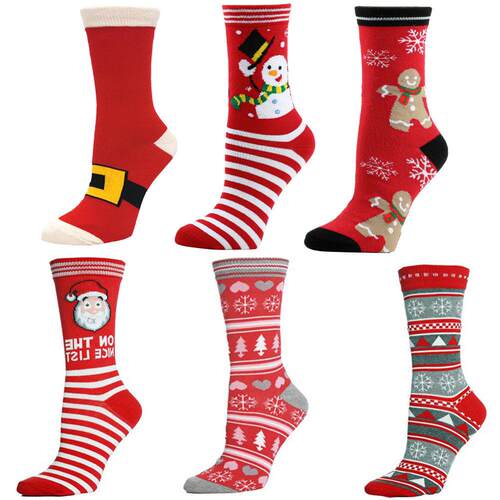 3pcs Christmas Adult Socks Biscuit Man Cotton Socks中筒袜