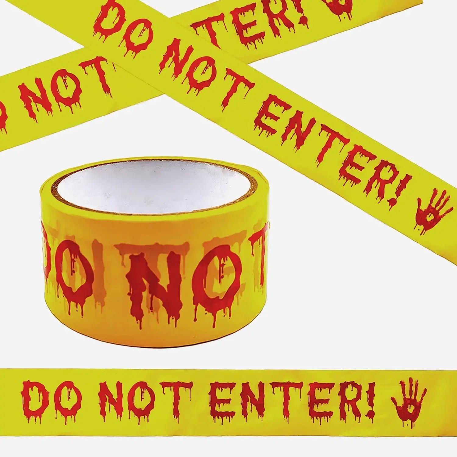 Halloween Decorations Scary Caution Tape,Do Not Enter Yellow