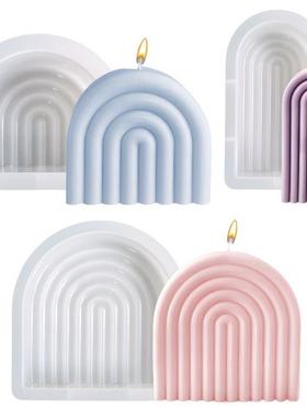 DIY Rainbow Arch Candle Making Silicone Mold Handmade Geomet