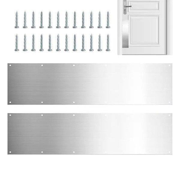 2Pcs/set Door Protector Plate stainless steel Metal Kick