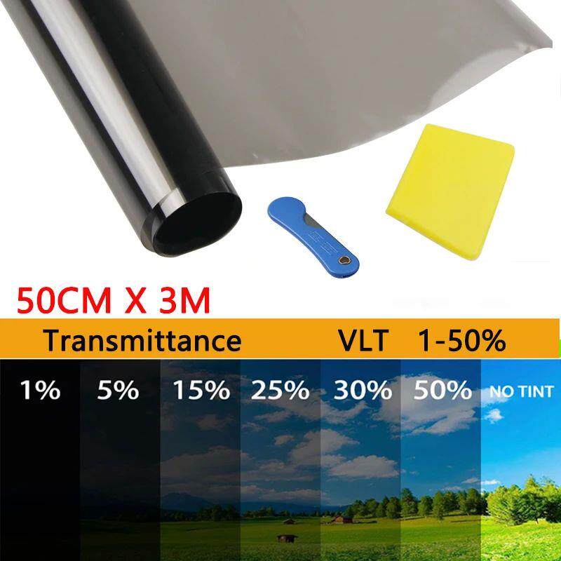 50cm X 3m 1/5/15/25/35/50 Percent VLT Window Tint Film Glass