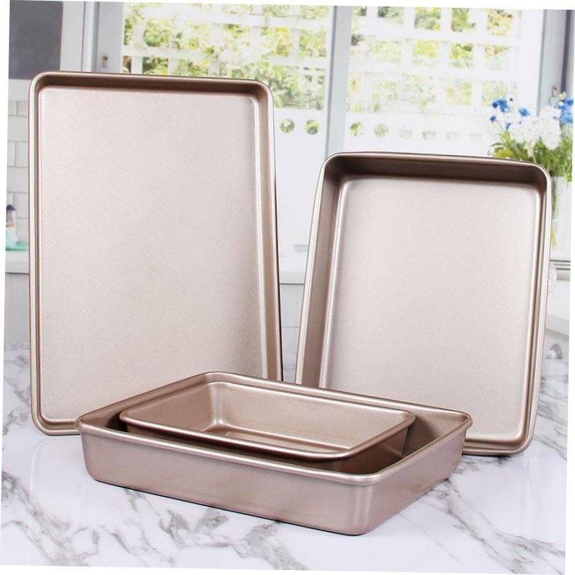 9寸/11寸Non-stick Baking Tray Cookie Sheet不粘长方深烤盘特厚