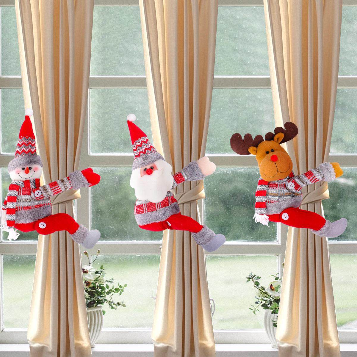 Christmas decorations curtains hold clasps Christmas present