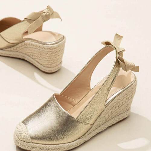 Wedges Sandals For Women Fashion Closed Toe Bandage Espadril