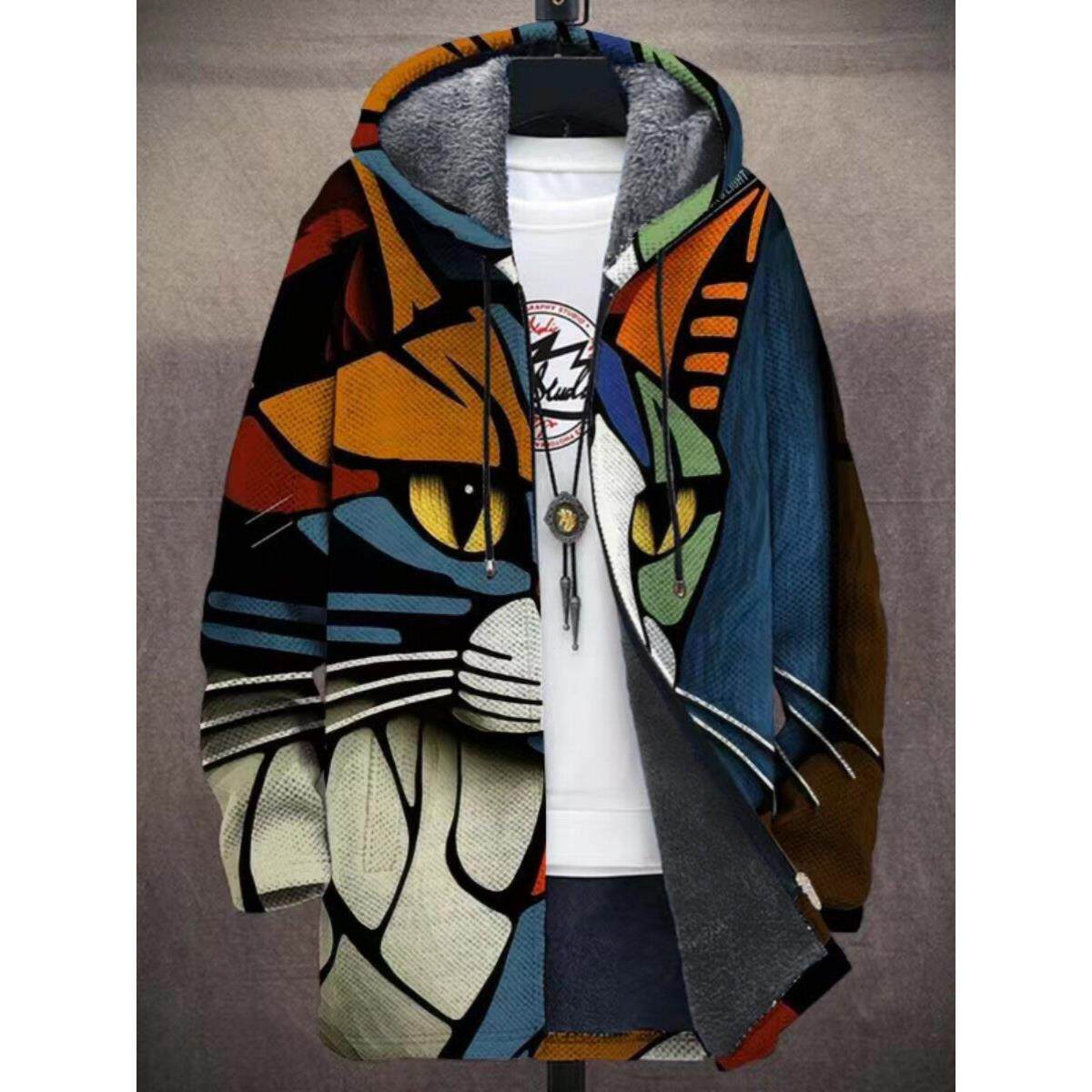 3D men's printed casual trend loose jacket男印花休闲潮流