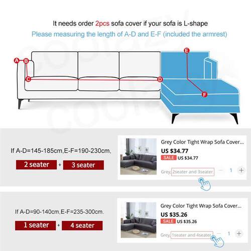 1/2 pieces Sofa Cover Set Geometric Couch Cover Elastic Sofa