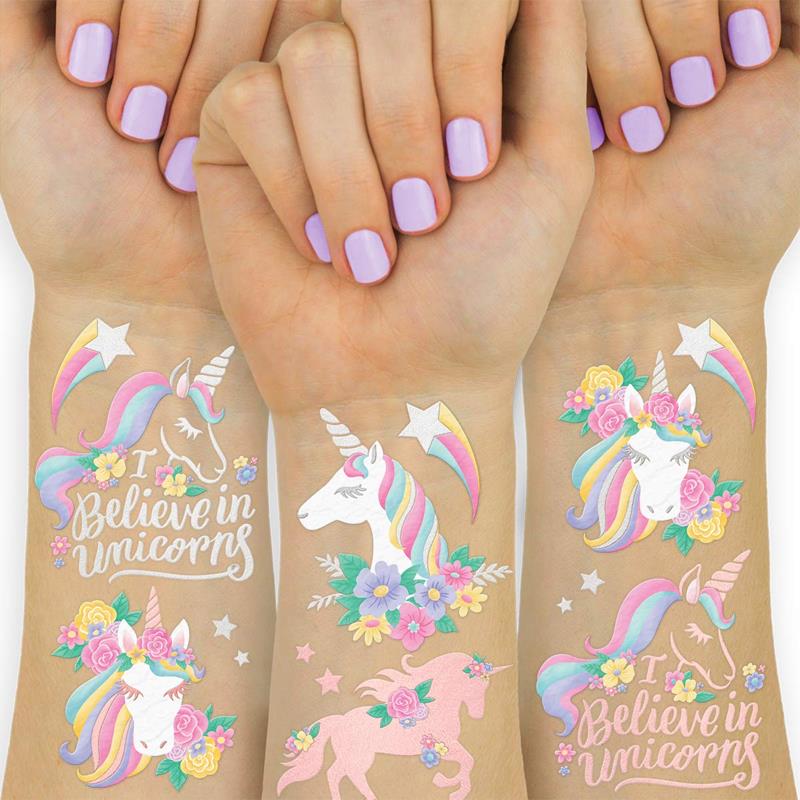 Unicorn Animals Temporary Face Tattoo Stickers for Kids 10Pc
