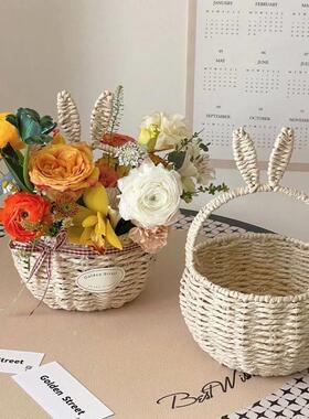 Easter Baskets Hanging Storage Wicker Basket Rattan Picnic
