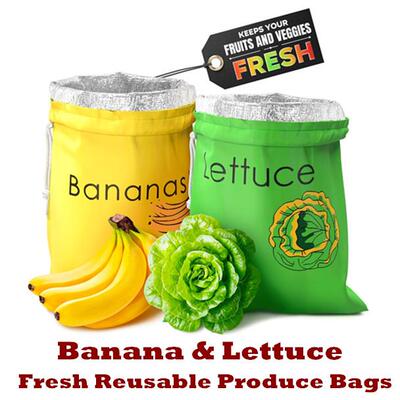 Fresh Reusable Produce Bags Vegetable & Fruit Storage Bags