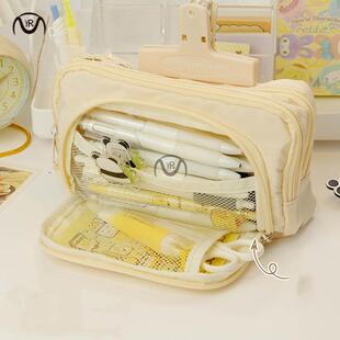 Large Capacity Pencil Case Kawaii Canvas Pencilcase School