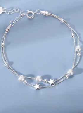 925 Sterling Silver Star Beaded Bracelets For Women Original