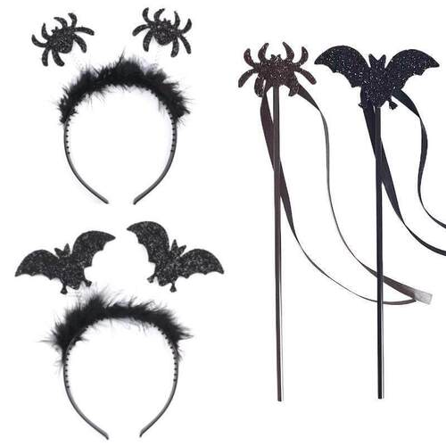 Halloween Bat Spider Magic wand headband party dress up魔杖