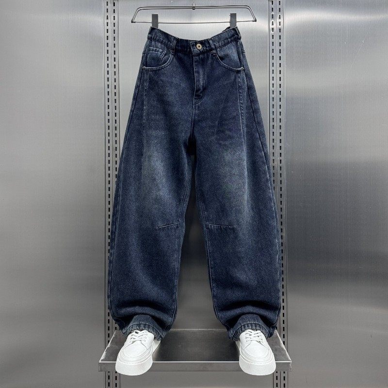 轻奢美式加绒牛仔裤男2025秋季复古宽松阔腿裤直筒长裤潮牌弯刀裤,男装,牛仔裤,淘宝优惠券,粉丝福利购,淘宝优惠卷