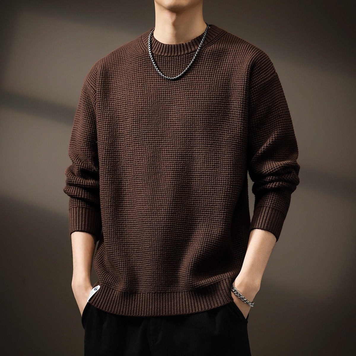 潮牌it Afternnaths高端圆领毛衣男秋冬季新款休闲百搭美式线衣,男装,大码上装,淘宝优惠券,粉丝福利购,淘宝优惠卷