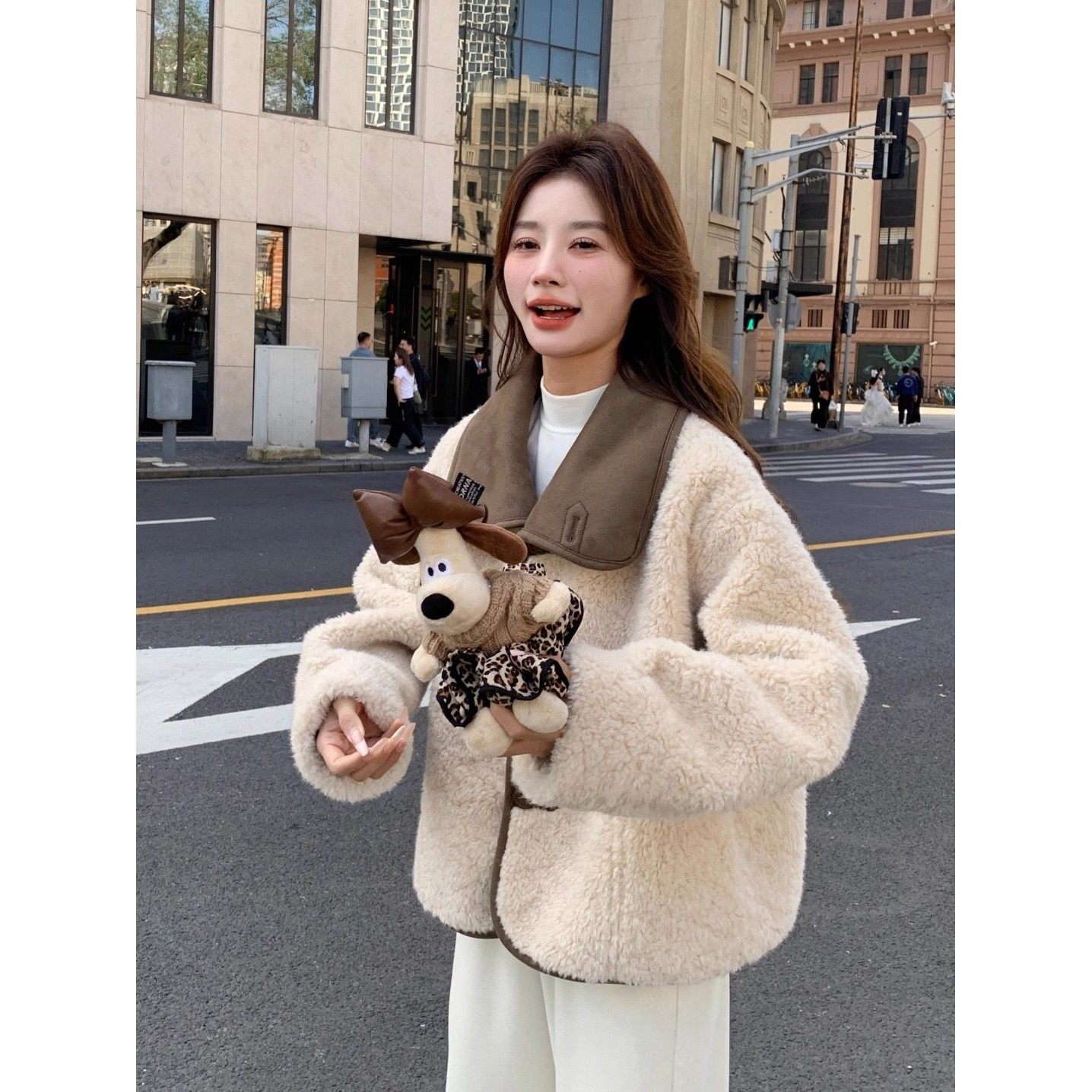 羊羔毛外套女秋冬短款韩系加厚减龄毛绒小个子两面穿皮毛一体大衣,女装/女士精品,短外套,淘宝优惠券,粉丝福利购,淘宝优惠卷