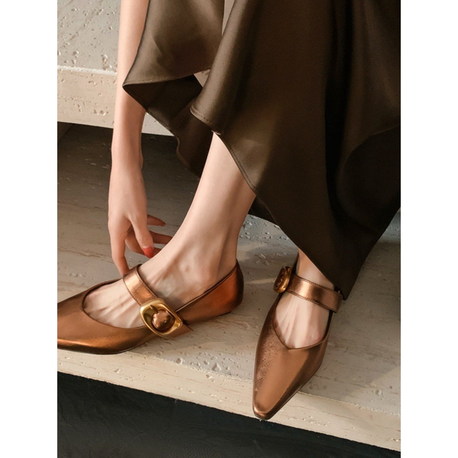 Corso Venezia~轻奢千金风羊皮一字玛丽珍鞋气质小方头平底单鞋女,女鞋,玛丽珍鞋,淘宝优惠券,粉丝福利购,淘宝优惠卷