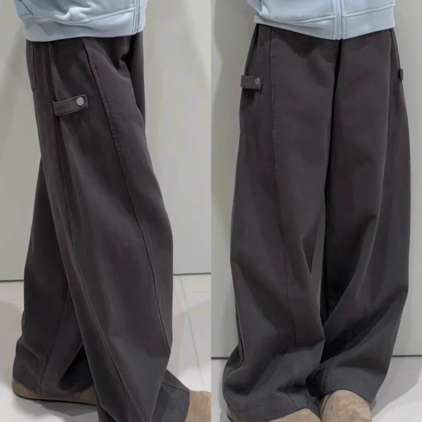 英国DGKP2025秋冬季新款加绒弯刀裤女阔腿工装裤大码显瘦灰色裤子,女装/女士精品,休闲裤,淘宝优惠券,粉丝福利购,淘宝优惠卷