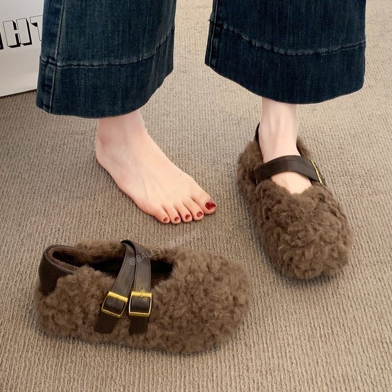 英国厚底增高毛毛拖鞋女秋冬外穿2025新款一脚蹬加绒保暖毛绒棉拖,女鞋,毛毛鞋,淘宝优惠券,粉丝福利购,淘宝优惠卷